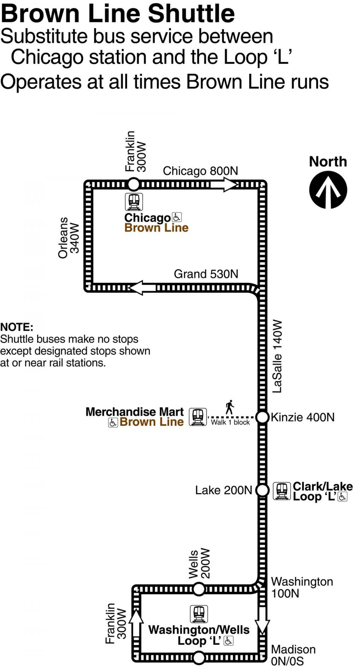 Chicago brown line mapa