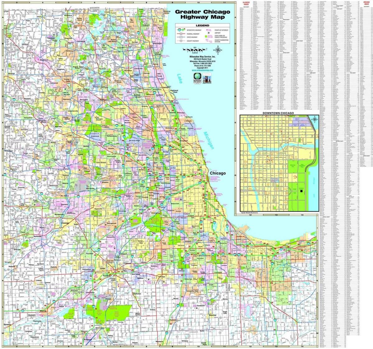 mapa Chicago autobide