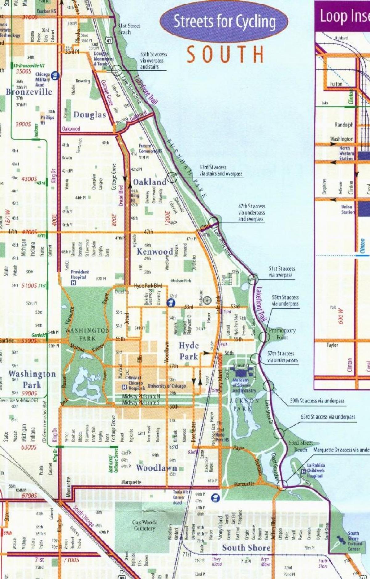 Chicago bizikleta erreia mapa