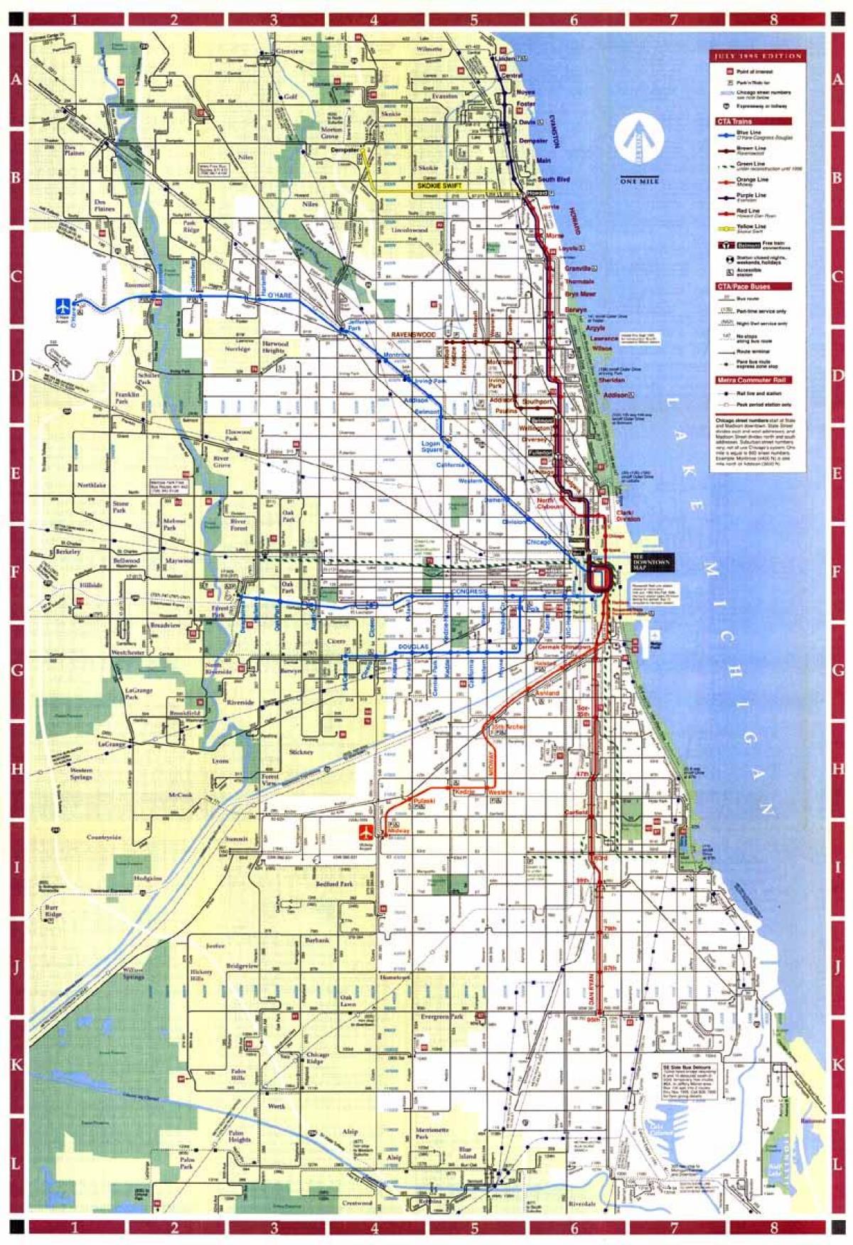 mapa Chicago hiriko mugak