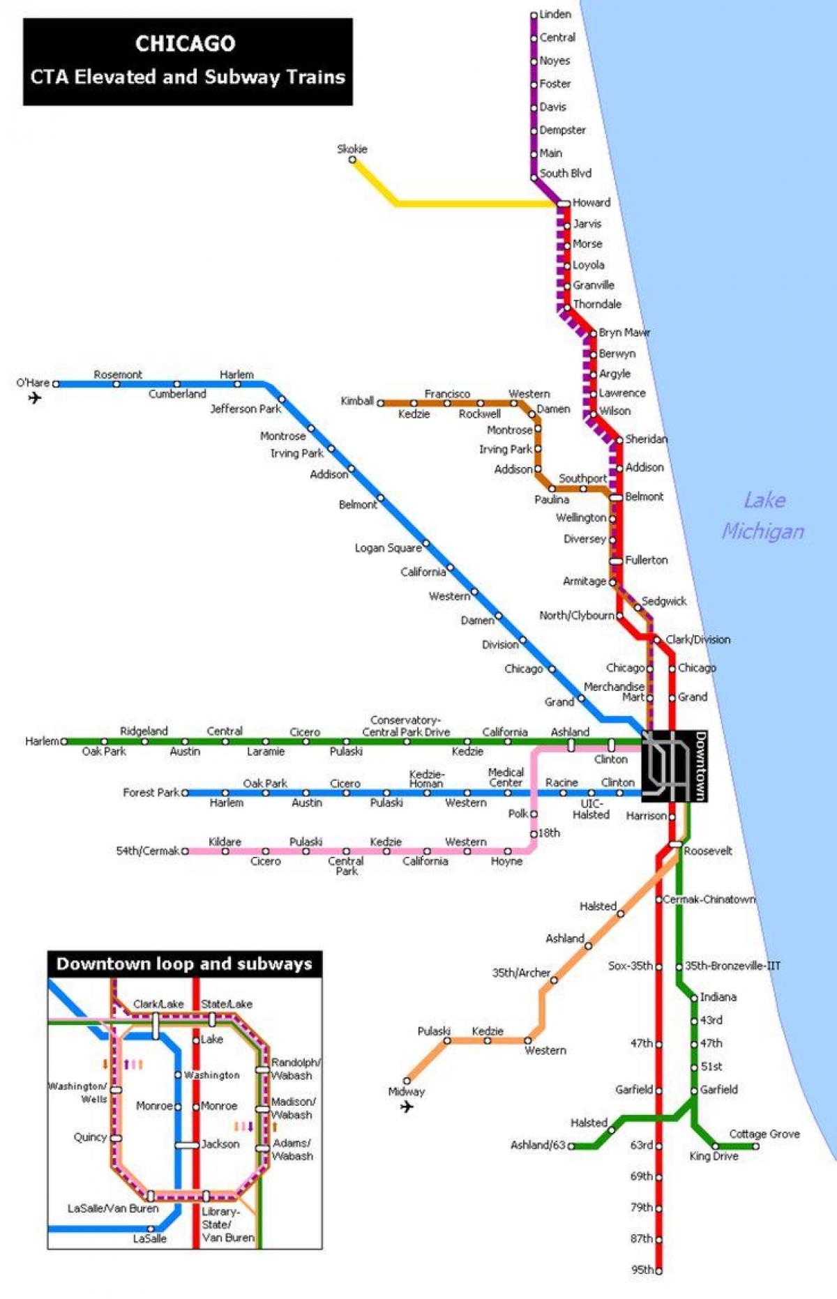 mapa metro Chicago