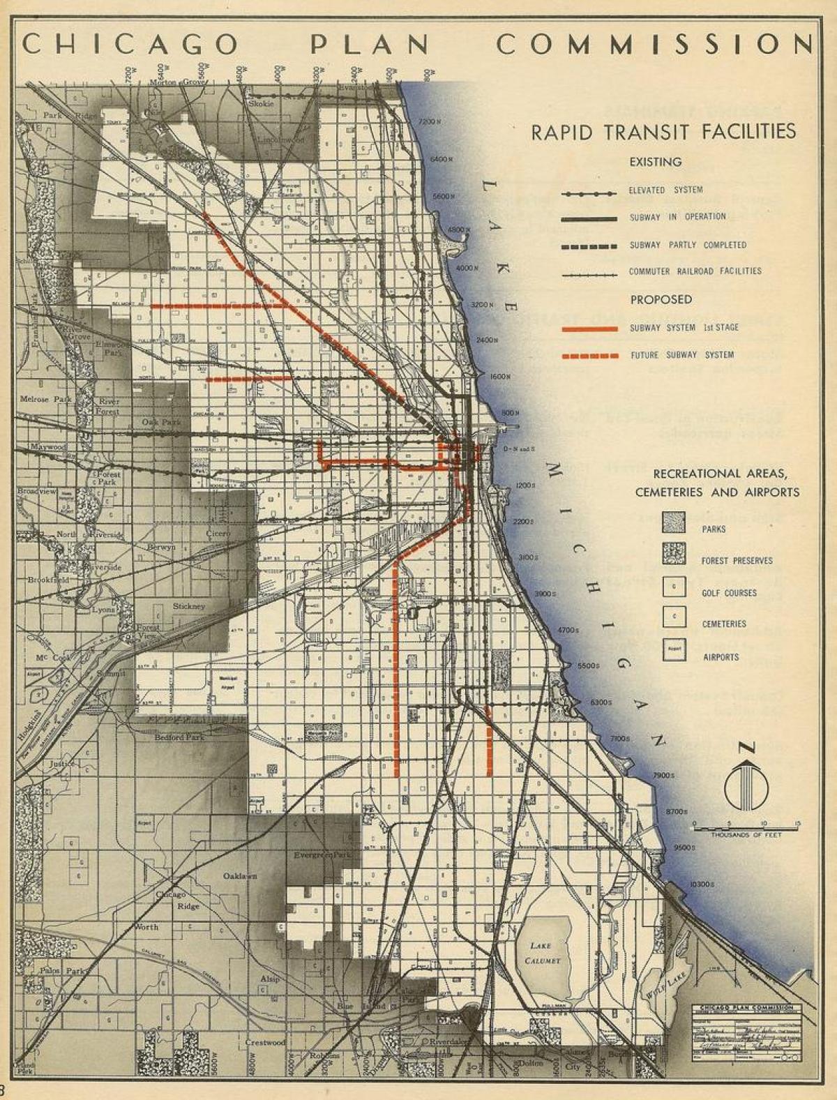 mapa Chicago metroa