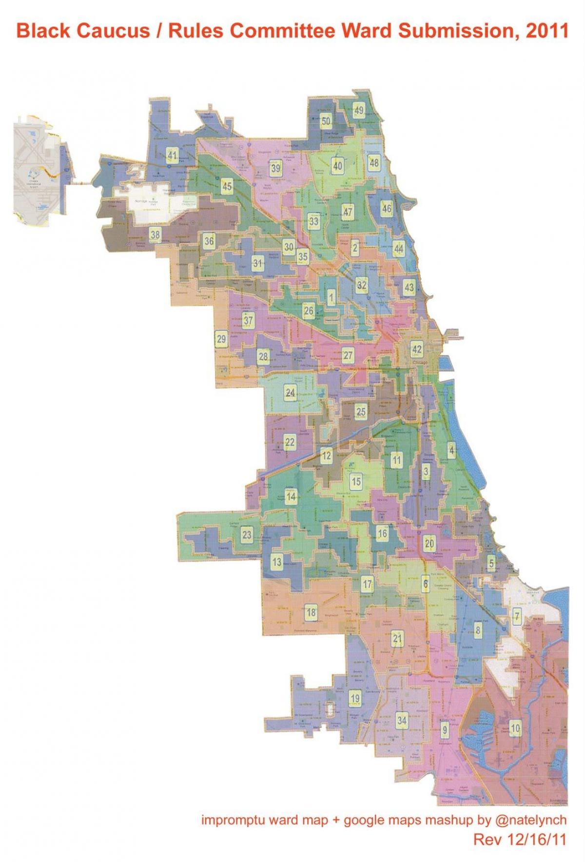 city of Chicago ward mapa