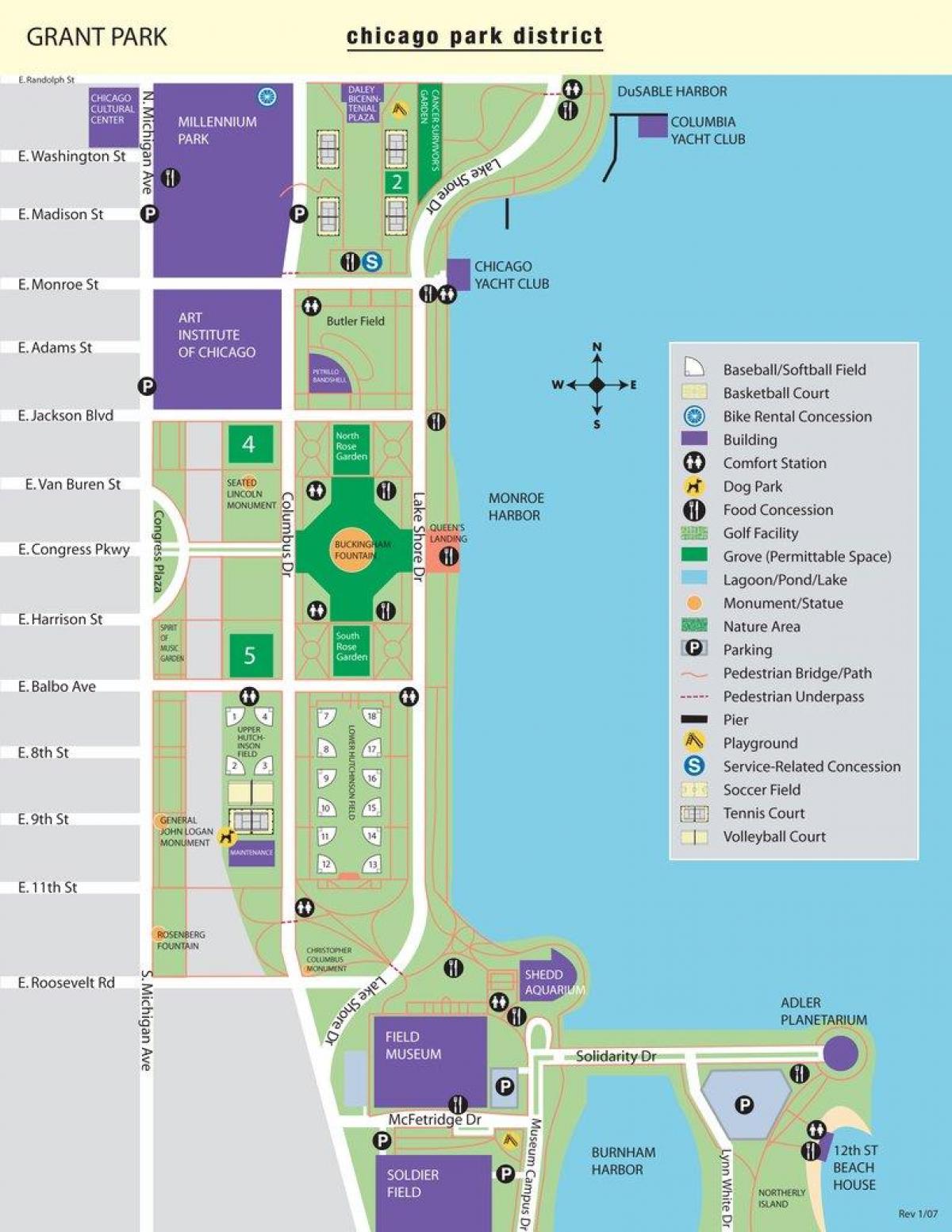 mapa grant park Chicago