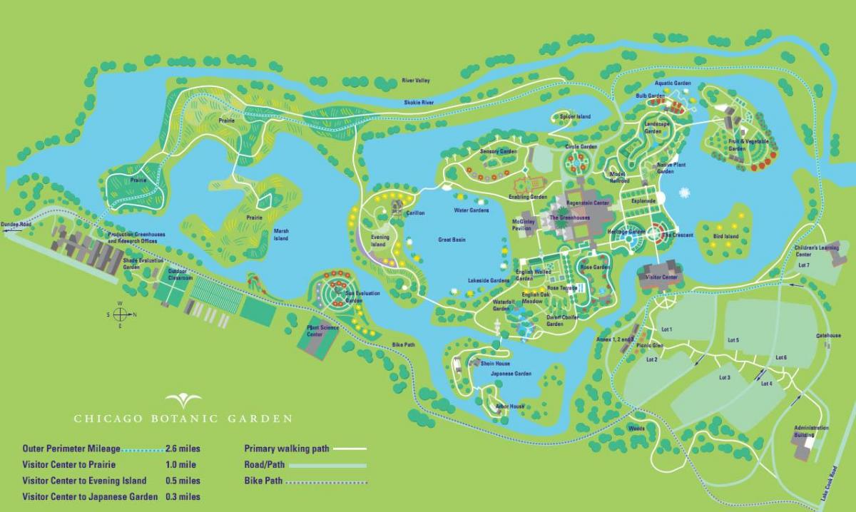 Chicago lorategi botaniko mapa