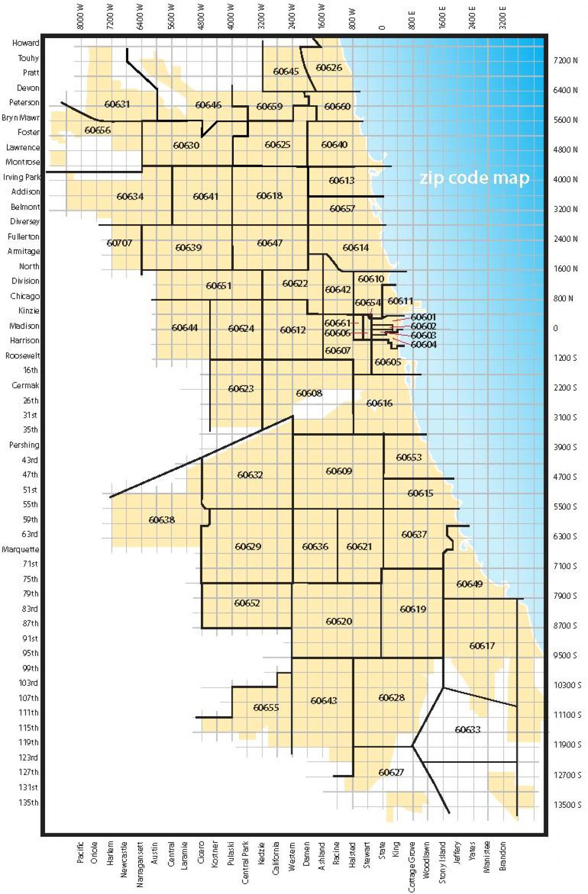 Chicago area kodea mapa