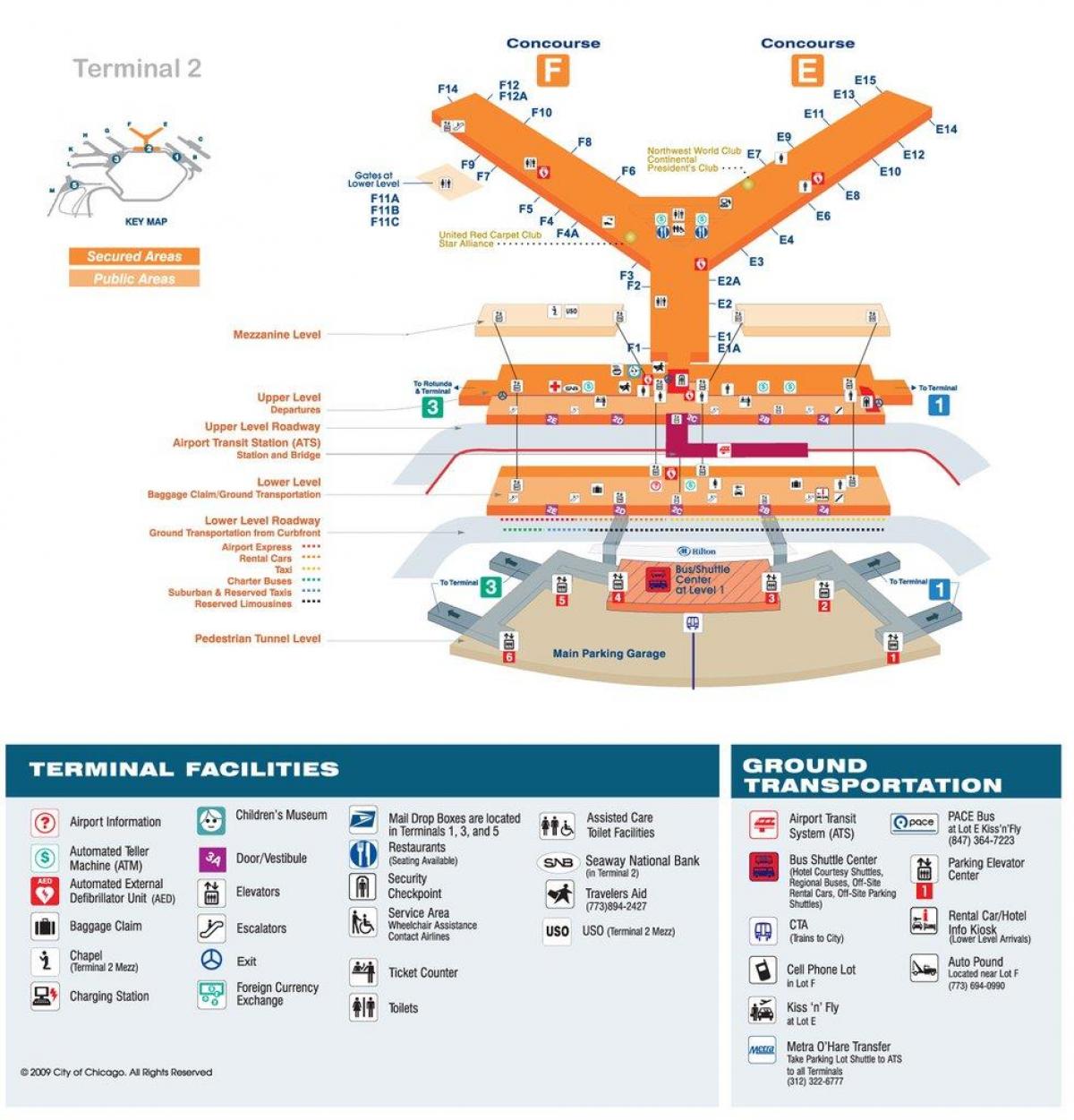 mapa O Hare terminal 2