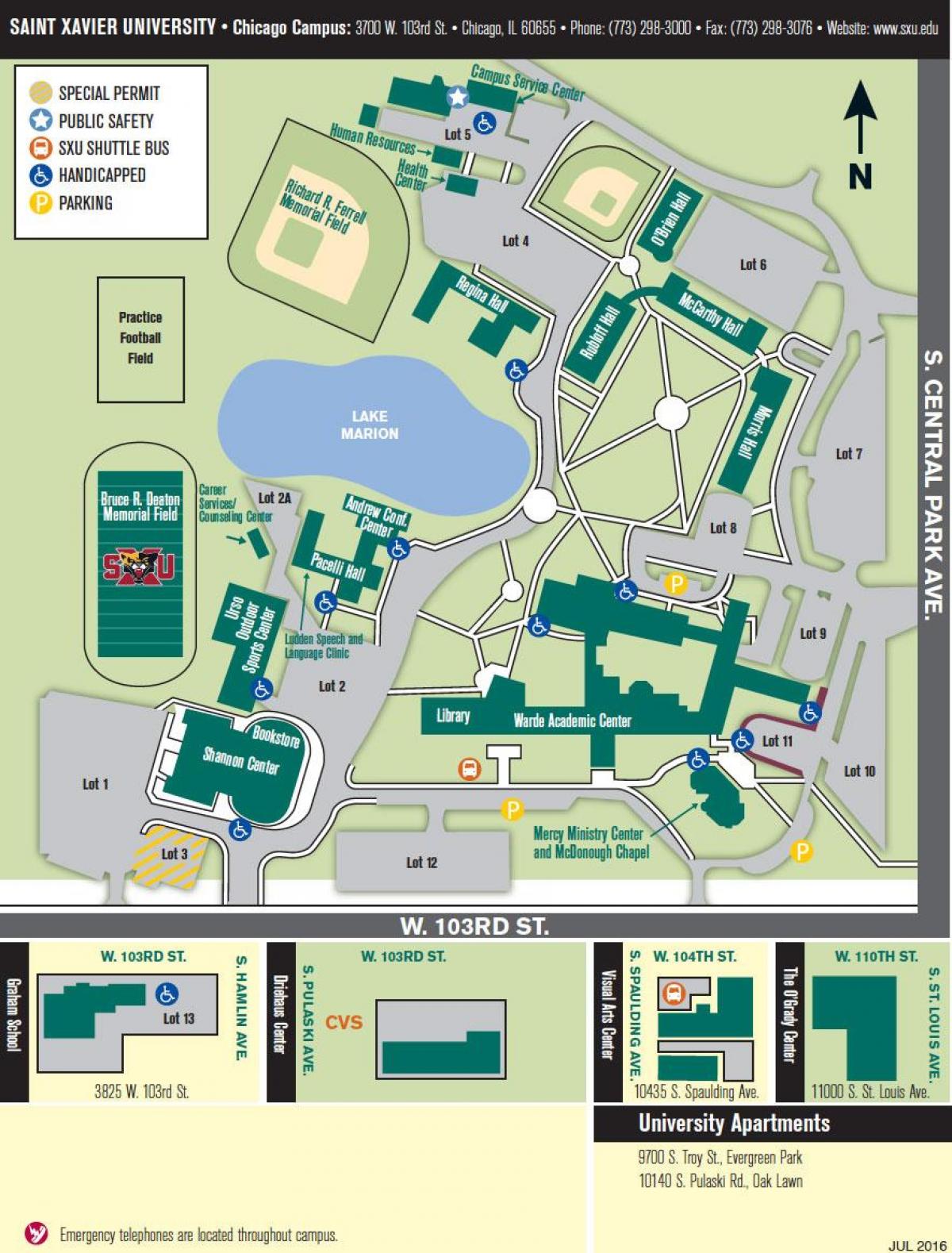 Chicagoko unibertsitateko campus mapa