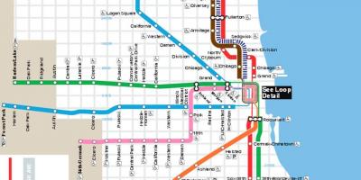 Mapa Chicago blue line