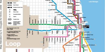 Chicago tren mapa blue line