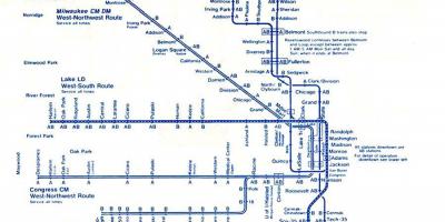 Mapa blue line Chicago