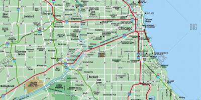 Mapa Chicago area