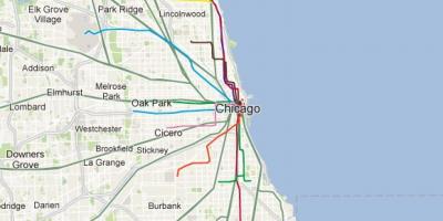 Chicago blue line tren mapa