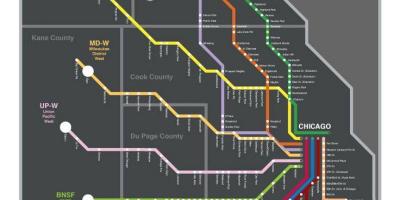 Metra tren mapa Chicago
