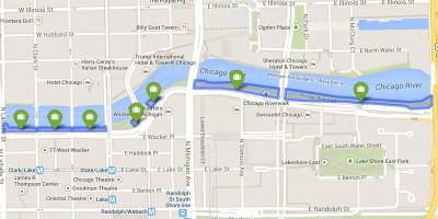Mapa riverwalk Chicago
