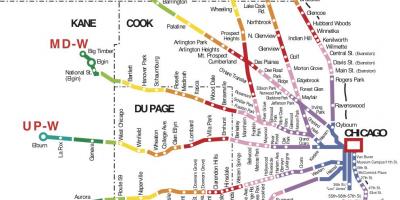 Chicago area tren mapa