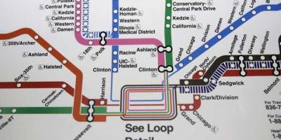 Chicago metroa mapa blue line