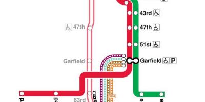 Chicago tren mapa red line