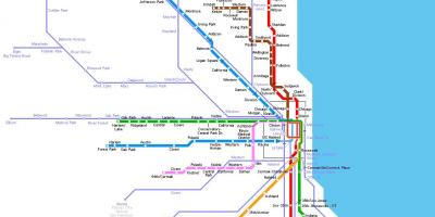 Chicago metro geltokia mapa