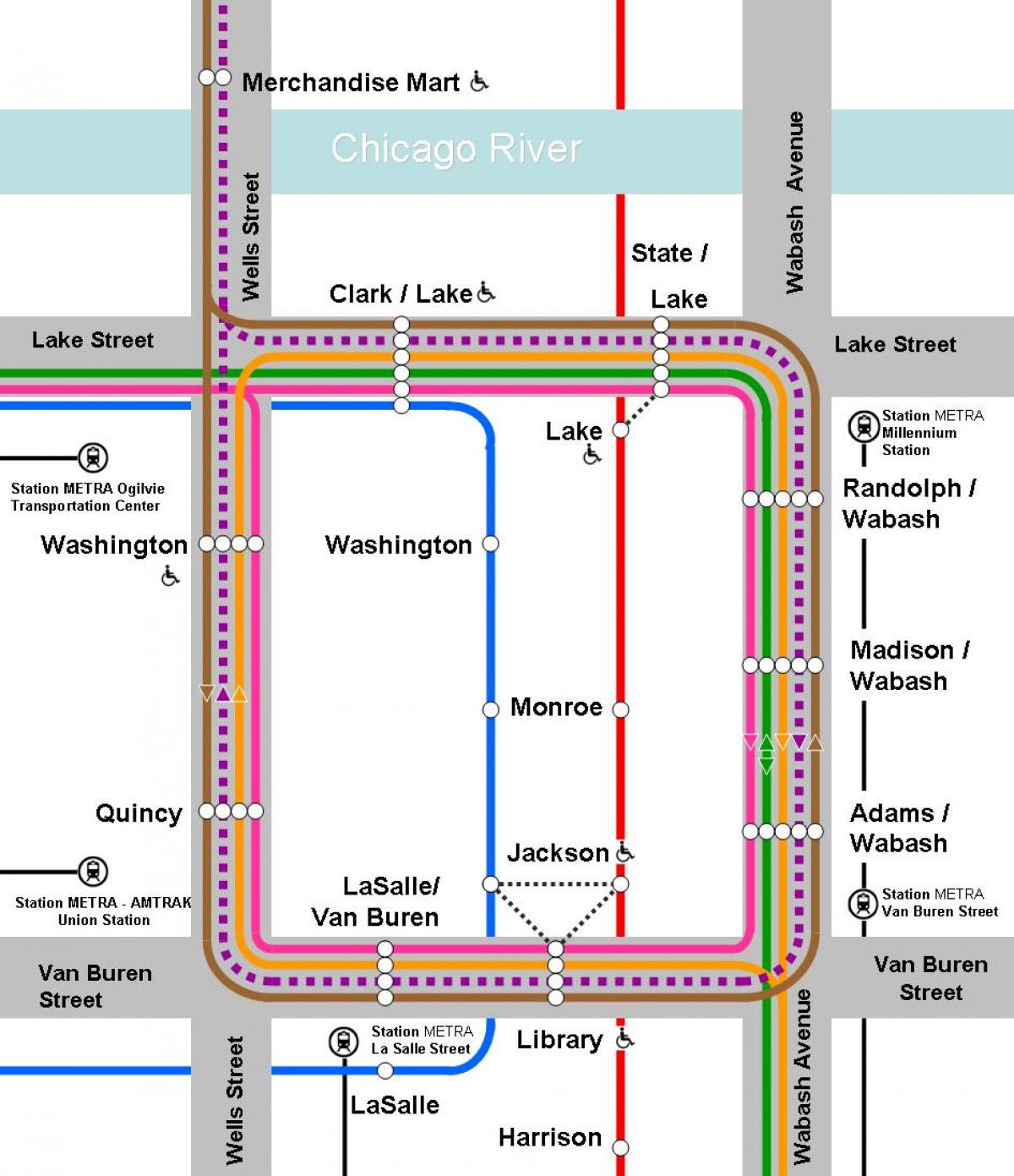 laranja line mapa Chicago