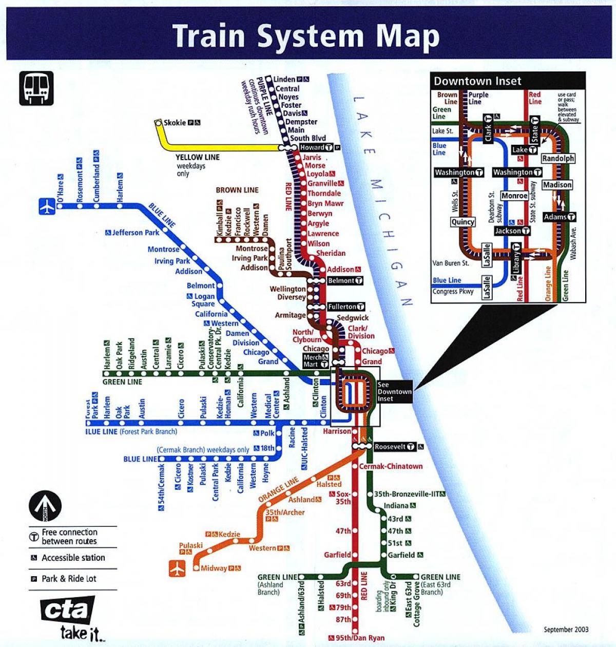 tren mapa Chicago