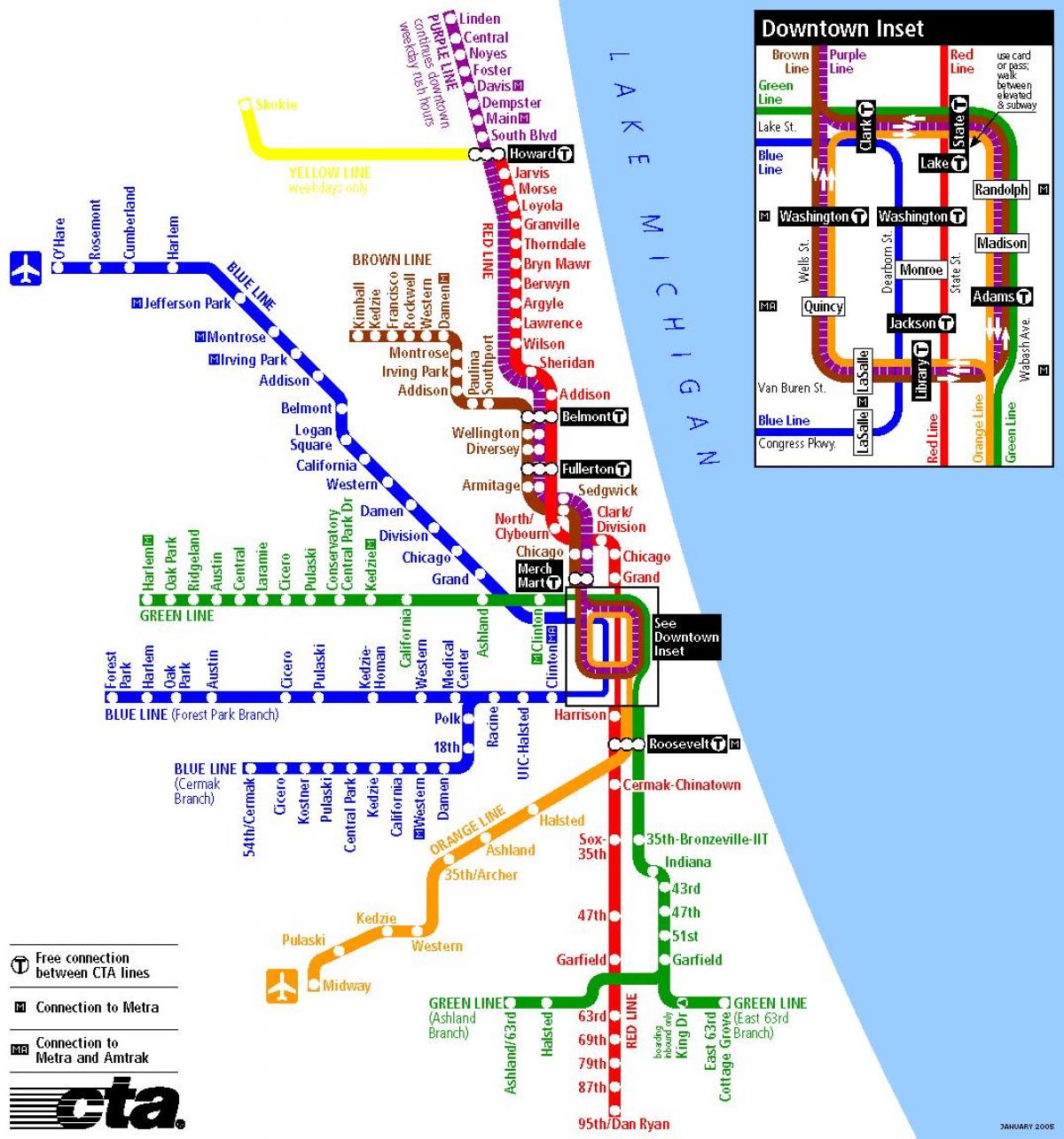 metroa Chicago mapa