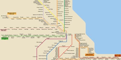 Chicago garraio publikoaren mapa