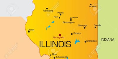 Chicago estatuko mapa